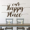 Home Wall Decor - Our Happy Place - Craft Room, Bedroom, Living Room, Entryway - Vinyl Decal Decoration for Home, Dorm, Studio, Playroom Or Office Space