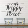 Home Wall Decor - Our Happy Place - Craft Room, Bedroom, Living Room, Entryway - Vinyl Decal Decoration for Home, Dorm, Studio, Playroom Or Office Space