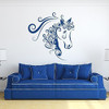 Horse Face with Swirls - Personalized Vinyl Wall Decal for Home Decor, Girl's Room, and Horse Lovers
