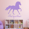 Horse Wall Decor - Personalized Vinyl Wall Decal - for Girls or Room or Bedroom, Horse Themed Decor or Horse Birthday Decorations- Cabin, Ranch, Equestrian Center - Animal Lover Wall Sticker