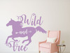 Horse Wall Decor - Wild and Free -Vinyl Wall Decal For Girl's Bedroom, Horse Themed Decor or Horse Birthday Decorations- Cabin, Ranch, Equestrian Center - Animal Lover Wall Sticker