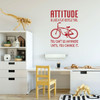Inspirational Wall Art - Vinyl Decal Motivational Quote: Attitude Is Like A Flat Bicycle Tire - Teen Decor for Bedroom, Living Room, Craft Room or Office Decor.