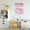 Inspirational Wall Art - Vinyl Decal Motivational Quote: Attitude Is Like A Flat Bicycle Tire - Teen Decor for Bedroom, Living Room, Craft Room or Office Decor.