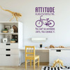 Inspirational Wall Art - Vinyl Decal Motivational Quote: Attitude Is Like A Flat Bicycle Tire - Teen Decor for Bedroom, Living Room, Craft Room or Office Decor.