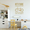 Inspirational Wall Art - Vinyl Decal Motivational Quote: Attitude Is Like A Flat Bicycle Tire - Teen Decor for Bedroom, Living Room, Craft Room or Office Decor.