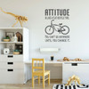 Inspirational Wall Art - Vinyl Decal Motivational Quote: Attitude Is Like A Flat Bicycle Tire - Teen Decor for Bedroom, Living Room, Craft Room or Office Decor.