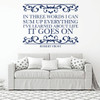 Inspirational Wall Decal With Vine Design - It Goes On - Robert Frost Vinyl Art for Home, Bedroom or Living Room Decor