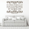 Inspirational Wall Decal With Vine Design - It Goes On - Robert Frost Vinyl Art for Home, Bedroom or Living Room Decor