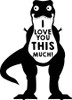 Kids T REX Wall Decal - I Love You This Much - Dinosaur Silhouette Vinyl Sticker Decor for Boys Room, Nursery or Playroom Decoration