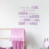 Little Girls Room Vinyl Quote Decal ' 'Here Sleeps A Girl' - Bedroom, Nursery - Large and Small Sizes Available