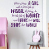 Little Girls Room Vinyl Quote Decal ' 'Here Sleeps A Girl' - Bedroom, Nursery - Large and Small Sizes Available