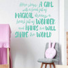 Little Girls Room Vinyl Quote Decal ' 'Here Sleeps A Girl' - Bedroom, Nursery - Large and Small Sizes Available