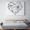 Love Wall Decal - Geometric Heart Decor - Vinyl Decoration for Bedroom, Home, Living Room or Family Room