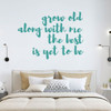 Love Wall Decal - Grow Old Along With Me - Vinyl Decor for Bedroom, Home, Living Room or Family Room