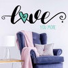 Love You More Wall Decal - Vinyl Sticker Decorations for Bedroom, Living Room or Family Room Decor