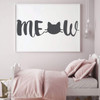 Meow Wall Decal - Cat Design - Vinyl Decor for Room, Bedroom, Play Room or Home Decoration