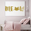Meow Wall Decal - Cat Design - Vinyl Decor for Room, Bedroom, Play Room or Home Decoration