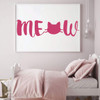 Meow Wall Decal - Cat Design - Vinyl Decor for Room, Bedroom, Play Room or Home Decoration