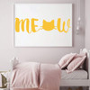 Meow Wall Decal - Cat Design - Vinyl Decor for Room, Bedroom, Play Room or Home Decoration