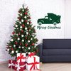 Merry Christmas Wall Decal - Chevy Truck with Pine Tree - Holiday Vinyl Decor for Living Room or Home Decoration