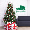 Merry Christmas Wall Decal - Chevy Truck with Pine Tree - Holiday Vinyl Decor for Living Room or Home Decoration