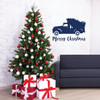 Merry Christmas Wall Decal - Chevy Truck with Pine Tree - Holiday Vinyl Decor for Living Room or Home Decoration