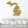 Michigan Wall Decor - Sweet Home - State Silhouette Vinyl Sticker Decal Art for Home, Living Room or Family Room Decoration