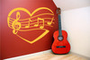 Music Decals - Musical Notes Within a Heart - Music Notes Wall Decor For the Music Room, Band Hall, and Home or Office