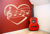 Music Decals - Musical Notes Within a Heart - Music Notes Wall Decor For the Music Room, Band Hall, and Home or Office