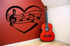 Music Decals - Musical Notes Within a Heart - Music Notes Wall Decor For the Music Room, Band Hall, and Home or Office