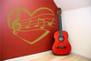 Music Decals - Musical Notes Within a Heart - Music Notes Wall Decor For the Music Room, Band Hall, and Home or Office