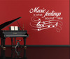 Music Quote Wall Decal - "Music is What Feelings Sound Like" - Gift For Teacher and Musicians - Vinyl Decor Lettering for Orchestra, Symphony Hall, Piano Studio