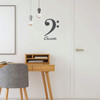 Music Wall Decal - Bass Clef Symbol - Musician Gifts for Bedroom, Playroom or Studio Room Decoration