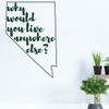 Nevada Wall Decor - Why Would You Live Anywhere Else - State Vinyl Decal Art Silhouette for Home Decor, Living Room or Family Room Decoration