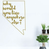 Nevada Wall Decor - Why Would You Live Anywhere Else - State Vinyl Decal Art Silhouette for Home Decor, Living Room or Family Room Decoration