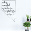 Nevada Wall Decor - Why Would You Live Anywhere Else - State Vinyl Decal Art Silhouette for Home Decor, Living Room or Family Room Decoration