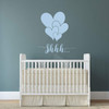 Nursery Wall Decal - "SHHH..." Lettering and Large Hearts - Elegant Vinyl Wall Decor for Baby's Room - Crib Accent for Newborn Boy or Girl