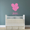 Nursery Wall Decal - "SHHH..." Lettering and Large Hearts - Elegant Vinyl Wall Decor for Baby's Room - Crib Accent for Newborn Boy or Girl