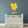 Nursery Wall Decal - "SHHH..." Lettering and Large Hearts - Elegant Vinyl Wall Decor for Baby's Room - Crib Accent for Newborn Boy or Girl