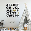Nursery Wall Decal - Alphabet Letters I Love You - Vinyl Decor For Children's Bedroom or Playroom