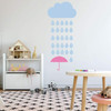 Nursery Wall Decal - Cloud With Rain Drops - Alphabet Vinyl Decor for Baby's Room, Bedroom or Play Room