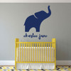Nursery Wall Decal - Personalized Elephant Silhouette - Children's Room Decor - Vinyl Design for Bedroom or Playroom