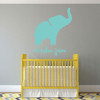 Nursery Wall Decal - Personalized Elephant Silhouette - Children's Room Decor - Vinyl Design for Bedroom or Playroom