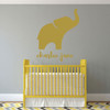 Nursery Wall Decal - Personalized Elephant Silhouette - Children's Room Decor - Vinyl Design for Bedroom or Playroom