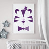 Nursery Wall Decal - Tiger With Top Hat - Vinyl Decorations for Bedroom, Playroom or Study Area