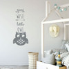 Owl Wall Decal For Kids - Grow Wise Little - Vinyl Sticker Silhouette Decoration for Children's Bedroom, Playroom or Nursery Decor