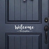 Personalized 'Welcome' Front Door Vinyl Decal with Family Name - Home Wall Decoration Sticker - Cute Cursive Door Sign Art D'cor - Custom Small and Large Sizes Available