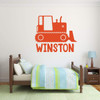 Personalized Boy Name Construction Bulldozer Bedroom Decor