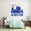 Personalized Boy Name Construction Bulldozer Bedroom Decor