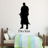 Personalized Medieval Knight Wall Decal - Warrior Standing Guard with Sword - Kid's Room Decor for Boys